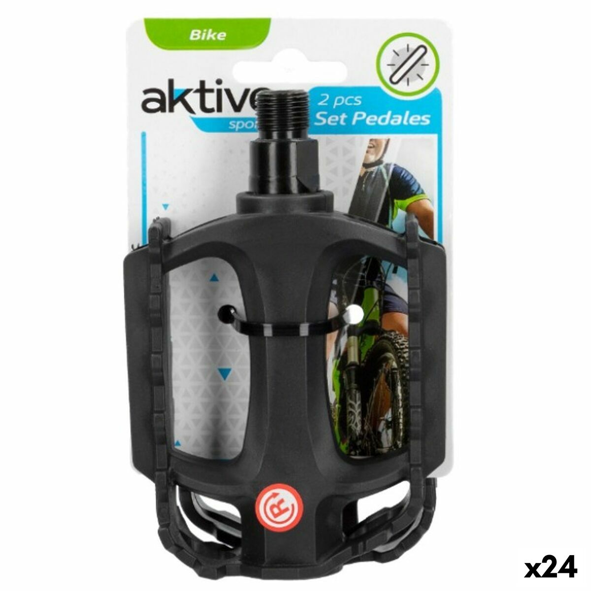 Aktive Pedalen Aktive 11 X 3 X 8 Cm Fiets 2 Onderdelen Zwart 24 Stuks