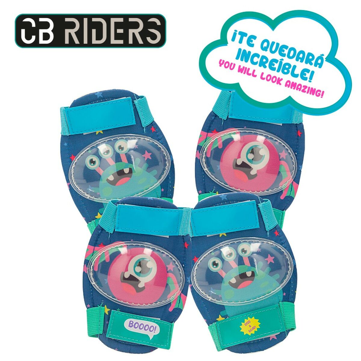 Colorbaby Set Van Helm En Kniebeschermers Colorbaby Monster (4 Stuks)