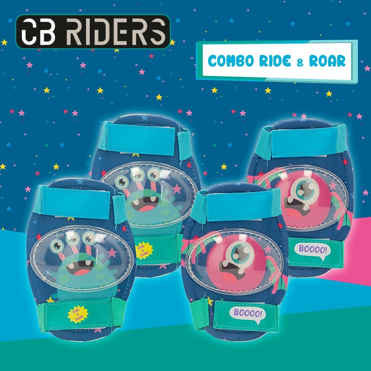 Colorbaby Set Van Helm En Kniebeschermers Colorbaby Monster (4 Stuks)
